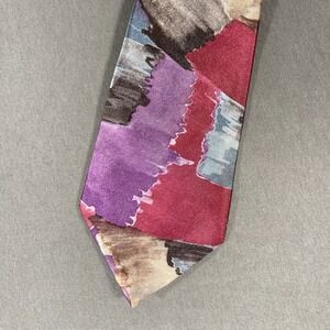Dino Collection Men's Tie Multicolor Retro Abstract Made in USA Classic Style